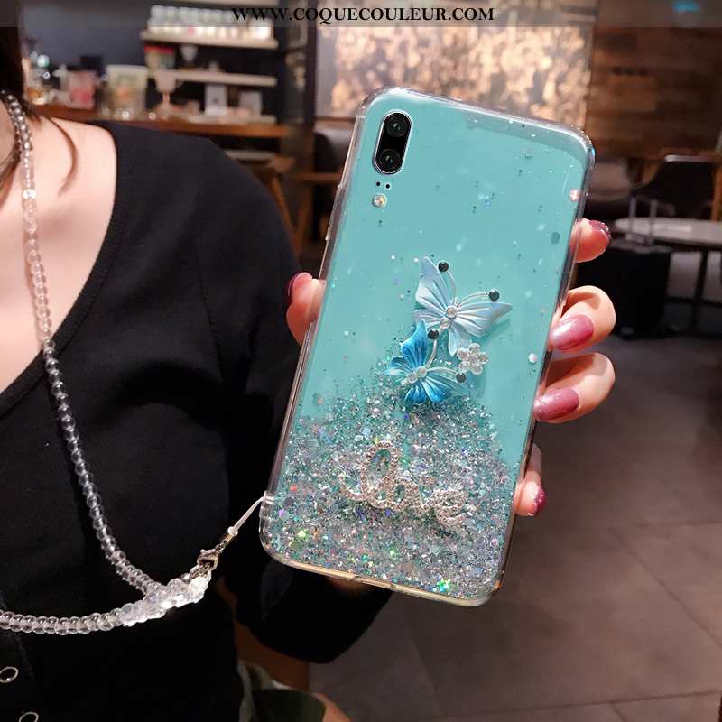 Étui Huawei P20 Fluide Doux Tempérer Nouveau, Coque Huawei P20 Silicone Membrane Verte