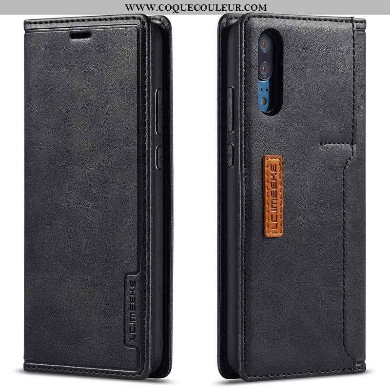 Étui Huawei P20 Cuir Véritable Housse Reversible, Coque Huawei P20 Mode Vin Rouge Bordeaux