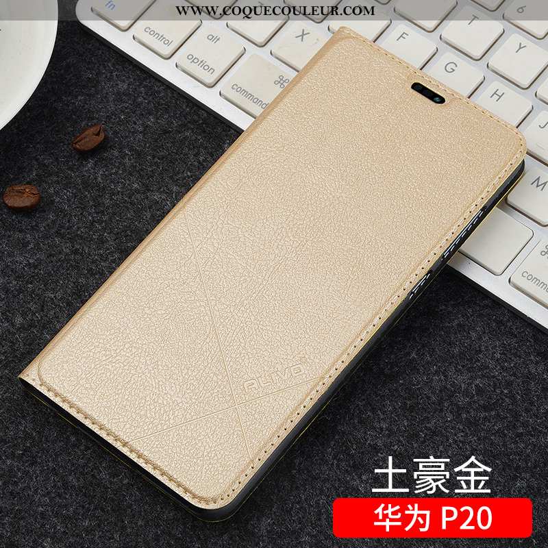 Étui Huawei P20 Protection Coque Clamshell, Huawei P20 Cuir Noir