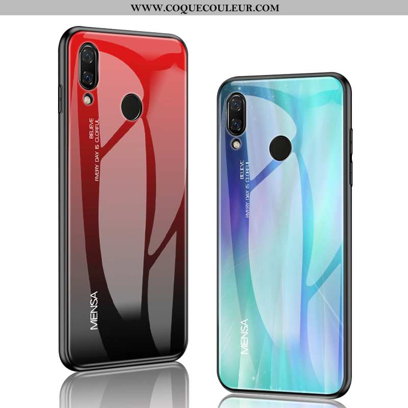 Étui Huawei P20 Lite Verre Vent Coque, Coque Huawei P20 Lite Personnalité Rouge