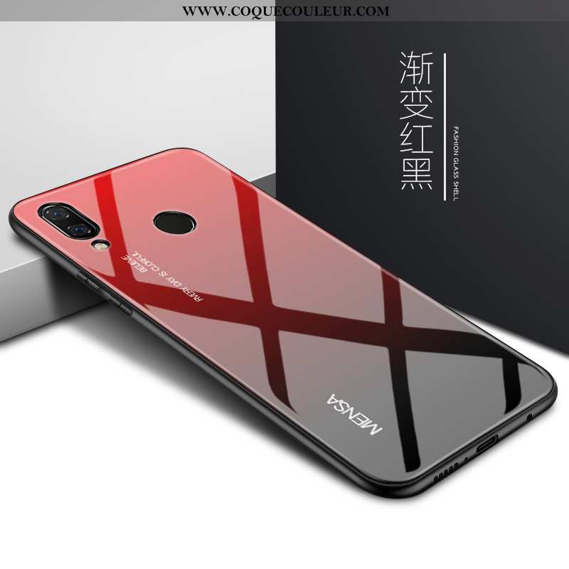 Étui Huawei P20 Lite Verre Vent Coque, Coque Huawei P20 Lite Personnalité Rouge