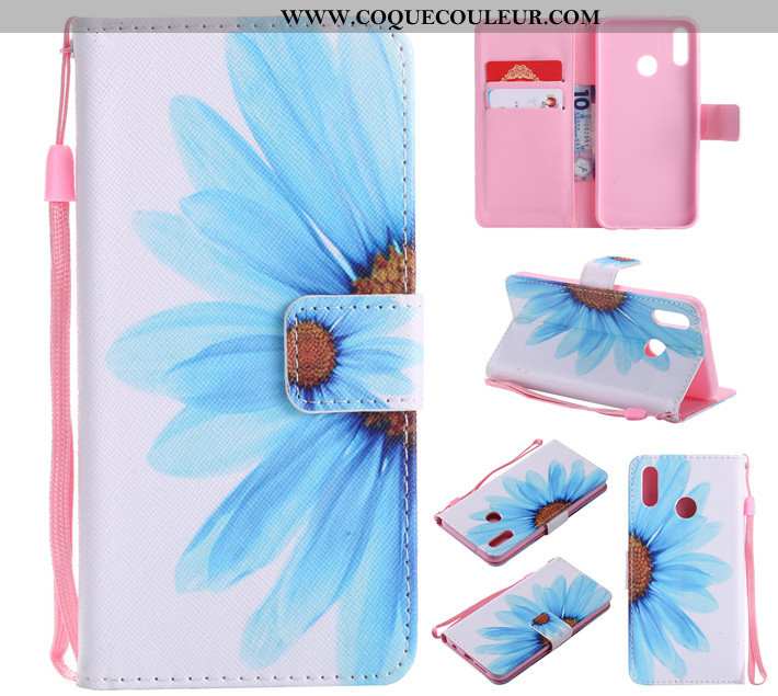 Étui Huawei P20 Lite Cuir Dessin Animé Protection, Coque Huawei P20 Lite Fluide Doux Bleu