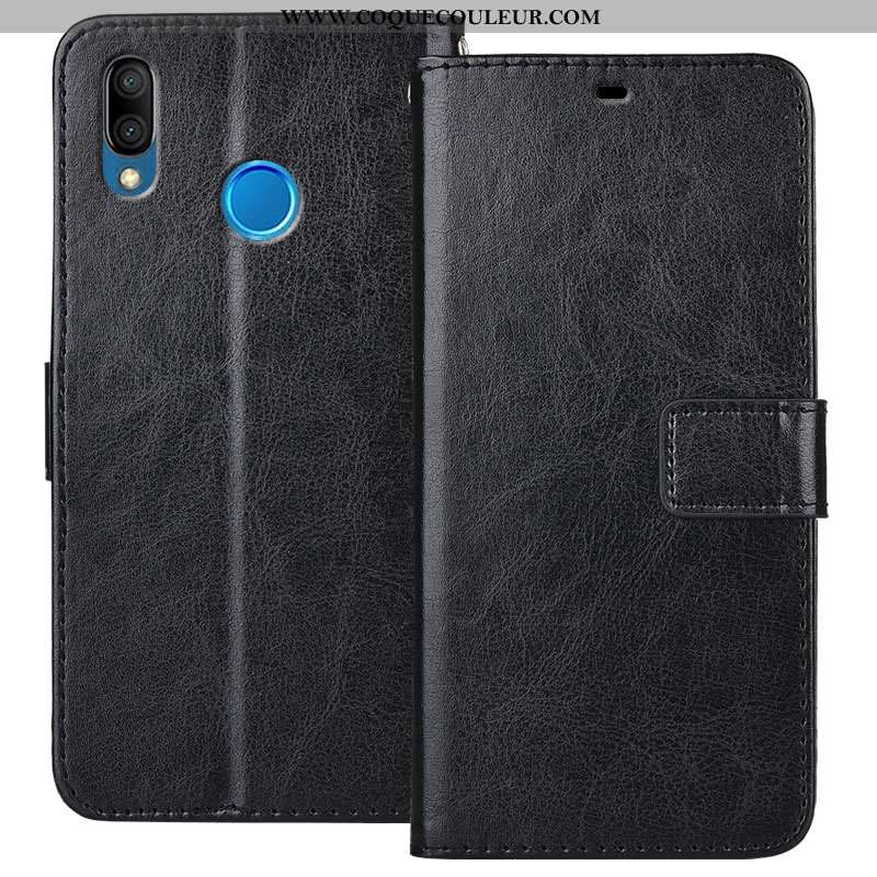 Étui Huawei P20 Lite Cuir Protection Coque, Coque Huawei P20 Lite Fluide Doux Housse Marron