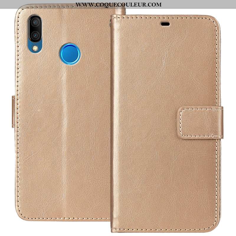 Étui Huawei P20 Lite Cuir Protection Coque, Coque Huawei P20 Lite Fluide Doux Housse Marron