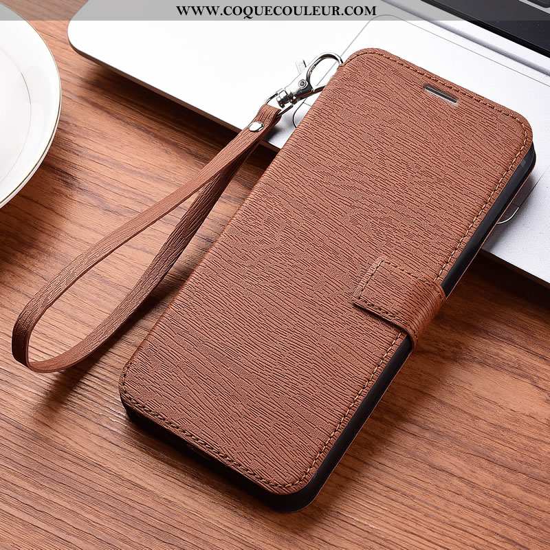 Étui Huawei P20 Lite Cuir Protection Coque, Coque Huawei P20 Lite Fluide Doux Housse Marron