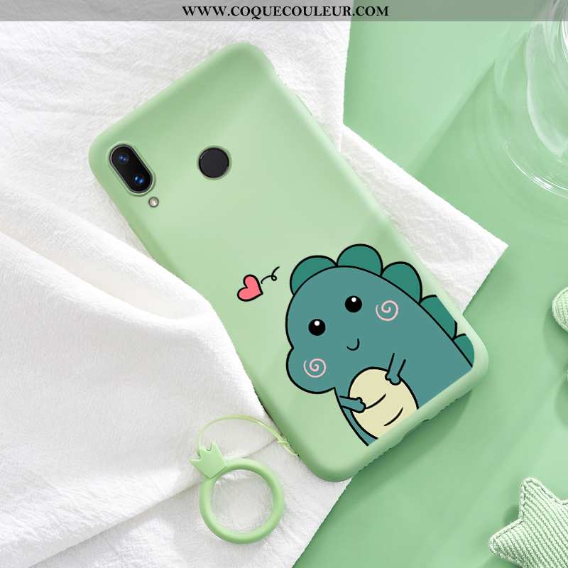 Housse Huawei P20 Lite Protection Coque Fluide Doux, Étui Huawei P20 Lite Dessin Animé Vert Verte