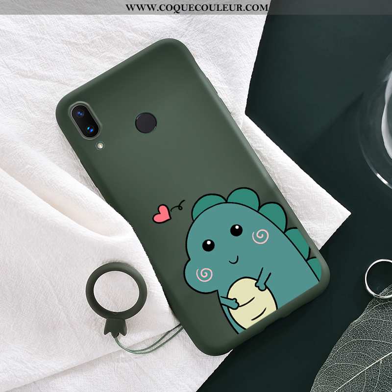 Housse Huawei P20 Lite Protection Coque Fluide Doux, Étui Huawei P20 Lite Dessin Animé Vert Verte