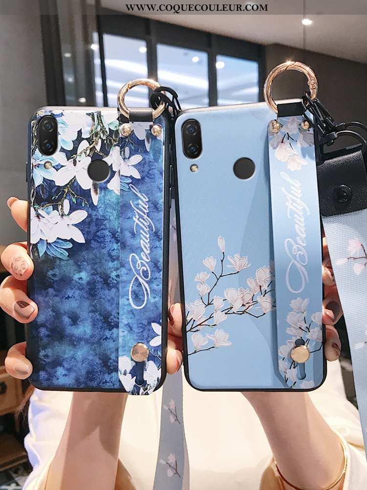 Housse Huawei P20 Lite Gaufrage Téléphone Portable Bleu, Étui Huawei P20 Lite Tendance Silicone Bleu