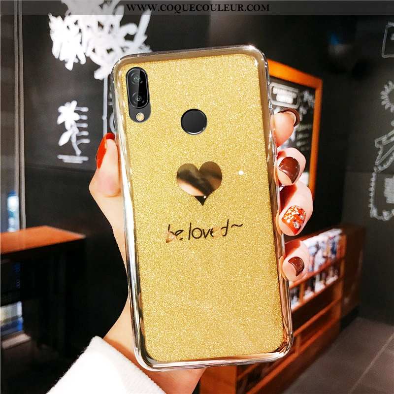 Coque Huawei P20 Lite Fluide Doux Rose 2020, Housse Huawei P20 Lite Tendance Placage Verte