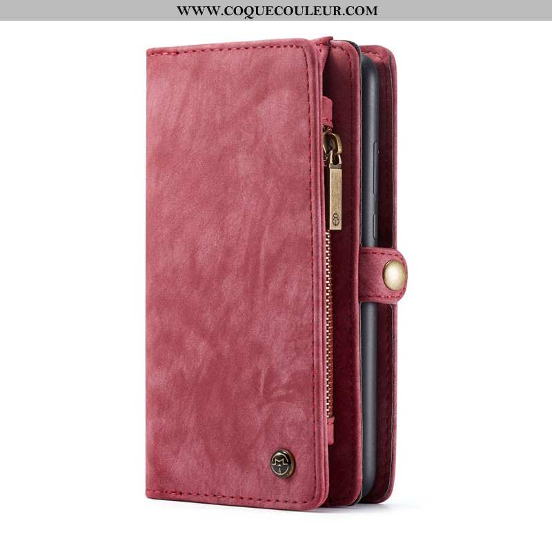 Étui Huawei P20 Lite Portefeuille Coque Sac Carte, Huawei P20 Lite Cuir Bordeaux