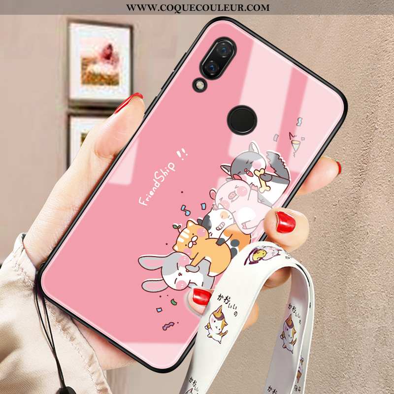 Housse Huawei P20 Lite Verre Miroir Coque, Étui Huawei P20 Lite Personnalité Créatif Rose