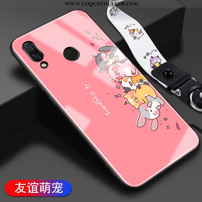 Housse Huawei P20 Lite Verre Miroir Coque, Étui Huawei P20 Lite Personnalité Créatif Rose