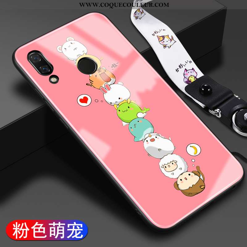 Housse Huawei P20 Lite Verre Miroir Coque, Étui Huawei P20 Lite Personnalité Créatif Rose