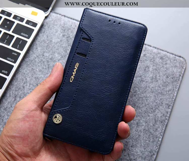 Étui Huawei P20 Lite Cuir Véritable Tout Compris Téléphone Portable, Coque Huawei P20 Lite Cuir Bleu