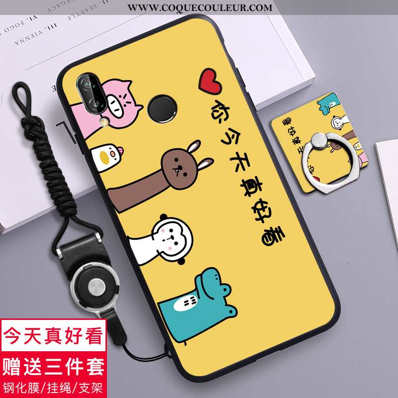 Étui Huawei P20 Lite Fluide Doux Dessin Animé Créatif, Coque Huawei P20 Lite Silicone Incassable Ver