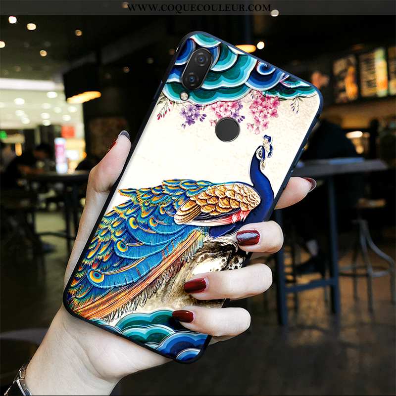 Coque Huawei P20 Lite Tendance Incassable Style Chinois, Housse Huawei P20 Lite Fluide Doux Bleu