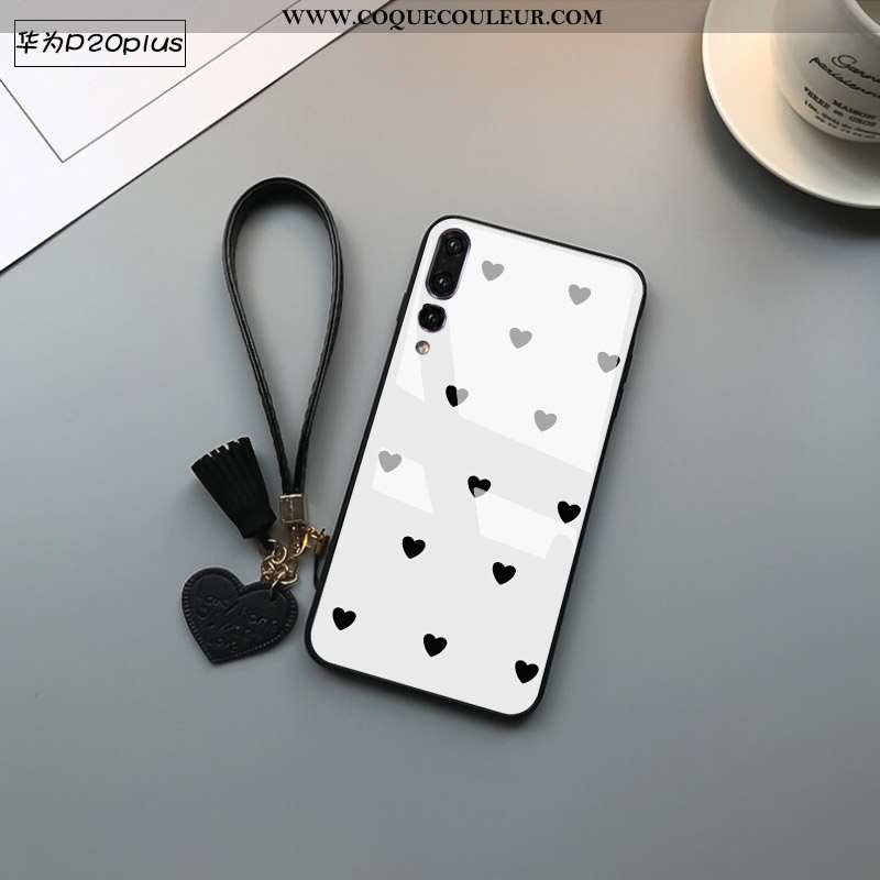 Étui Huawei P20 Pro Protection Modèle Géométrie, Coque Huawei P20 Pro Verre Noir