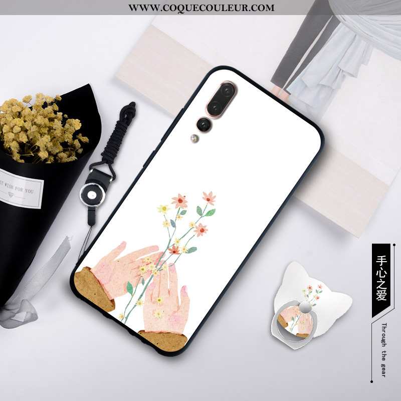 Coque Huawei P20 Pro Silicone Créatif Étui, Housse Huawei P20 Pro Protection Blanche