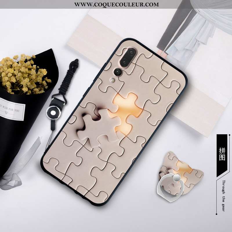 Coque Huawei P20 Pro Silicone Créatif Étui, Housse Huawei P20 Pro Protection Blanche