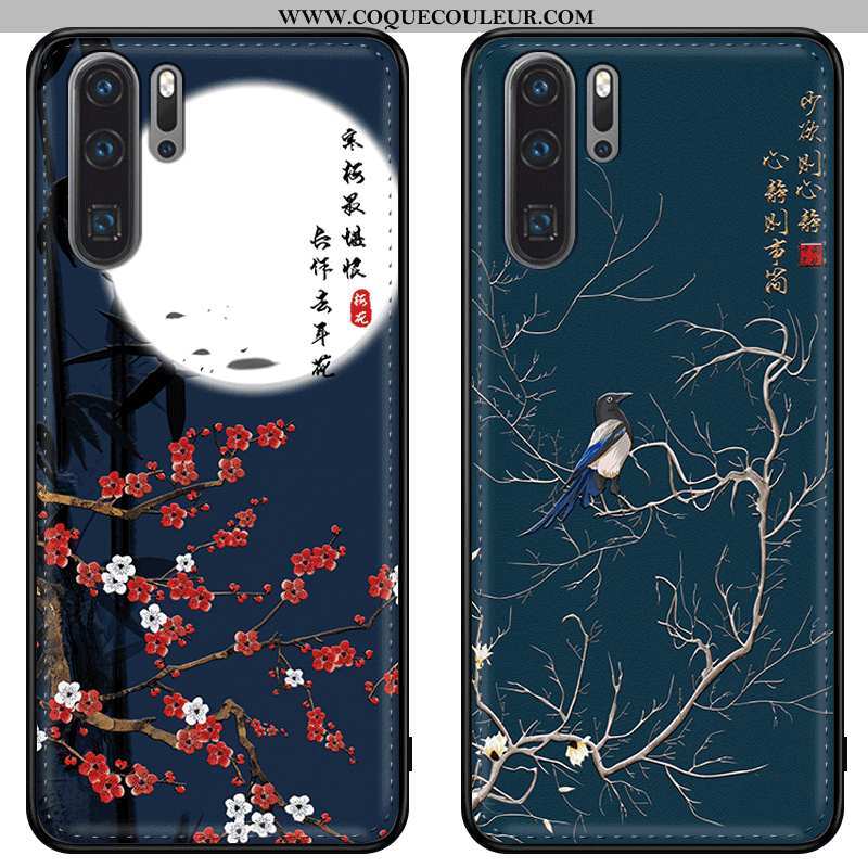 Étui Huawei P20 Pro Cuir Véritable Protection Coque, Coque Huawei P20 Pro Tendance Bleu