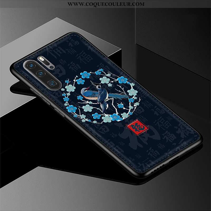 Étui Huawei P20 Pro Cuir Véritable Protection Coque, Coque Huawei P20 Pro Tendance Bleu