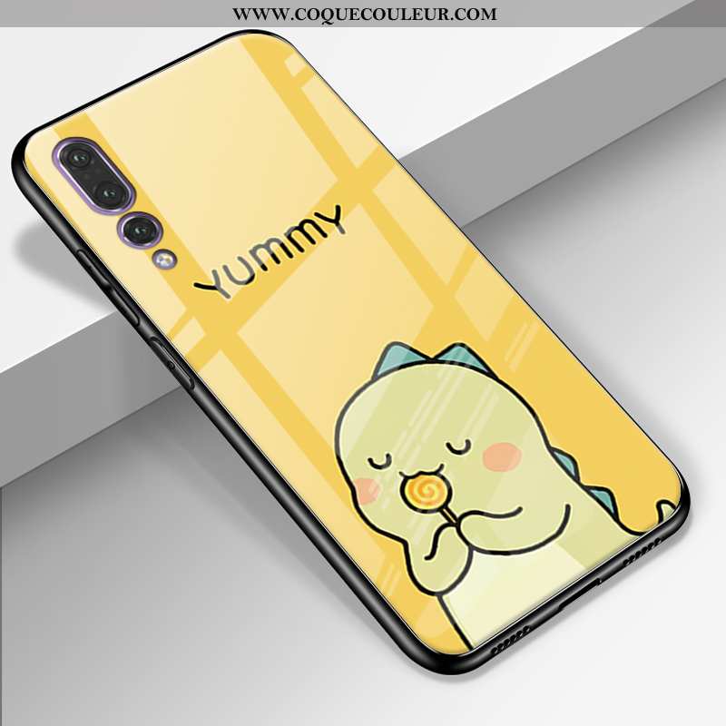 Housse Huawei P20 Pro Cuir Véritable Charmant Verre, Étui Huawei P20 Pro Silicone Europe Jaune