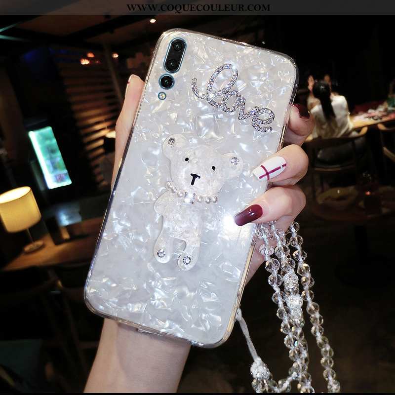 Coque Huawei P20 Pro Incruster Strass Fluide Doux Simple, Housse Huawei P20 Pro Tendance Étui Argent