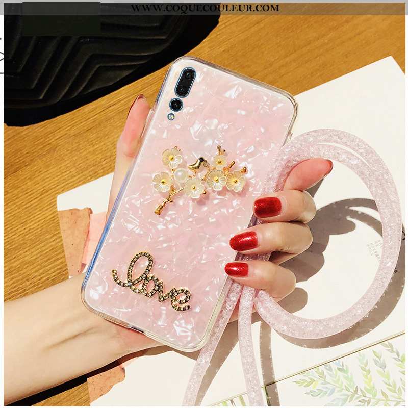 Coque Huawei P20 Pro Incruster Strass Fluide Doux Simple, Housse Huawei P20 Pro Tendance Étui Argent