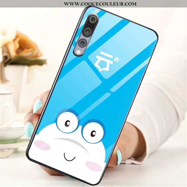 Étui Huawei P20 Pro Protection Tendance Tout Compris, Coque Huawei P20 Pro Verre Incassable Bleu