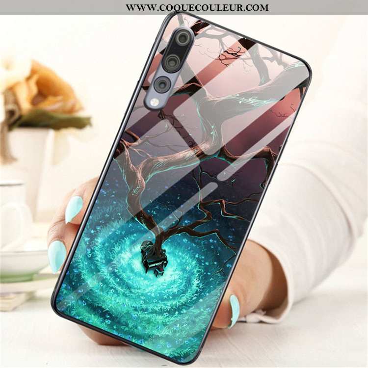 Étui Huawei P20 Pro Protection Tendance Tout Compris, Coque Huawei P20 Pro Verre Incassable Bleu