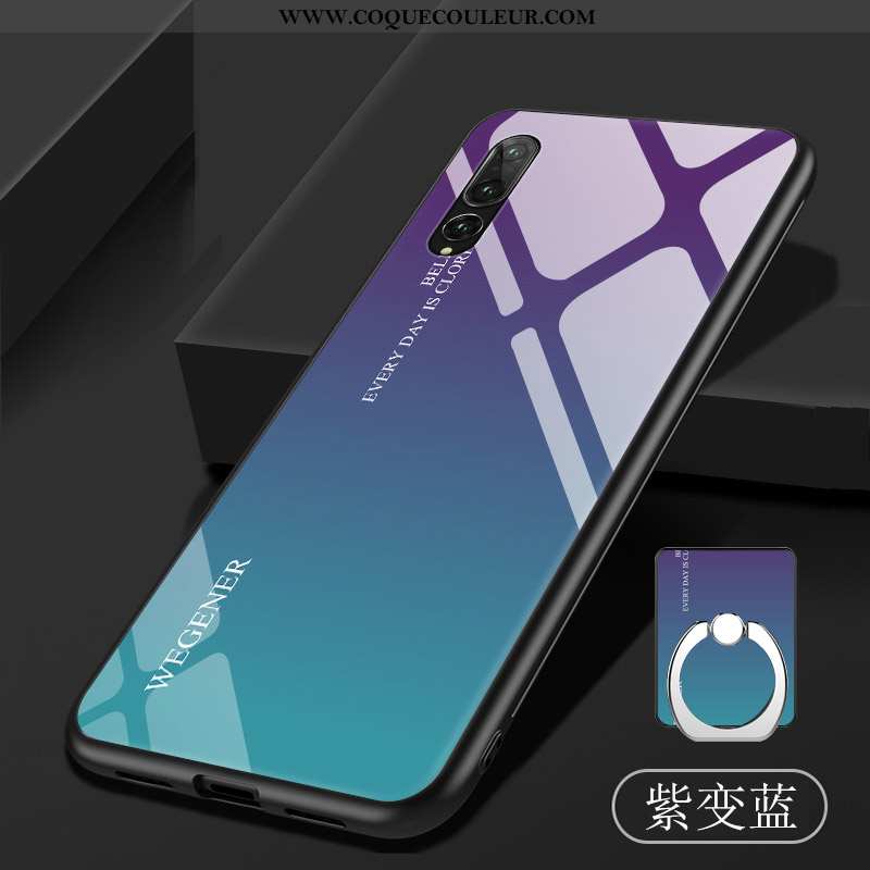 Étui Huawei P20 Pro Fluide Doux Miroir Coque, Coque Huawei P20 Pro Verre Téléphone Portable Violet