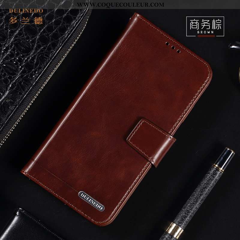 Coque Huawei P20 Pro Cuir Véritable Incassable Coque, Housse Huawei P20 Pro Protection Étui Marron