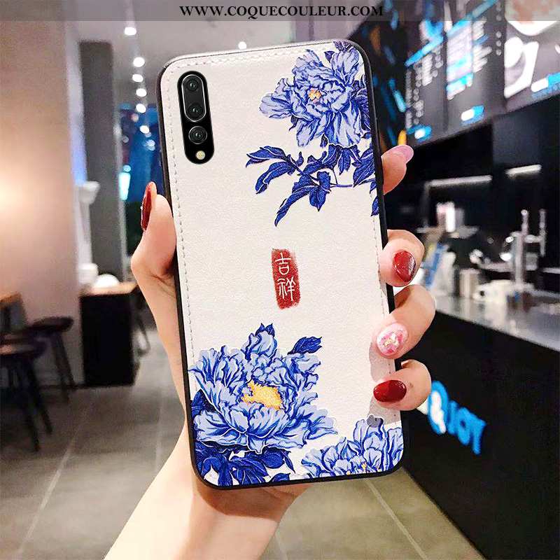 Coque Huawei P20 Pro Créatif Palais Incassable, Housse Huawei P20 Pro Gaufrage Étui Bleu