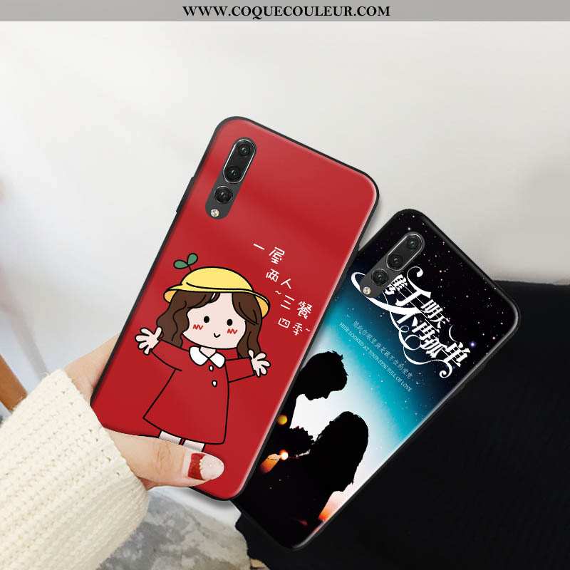 Étui Huawei P20 Pro Mode Tout Compris, Coque Huawei P20 Pro Protection Dessin Animé Rouge