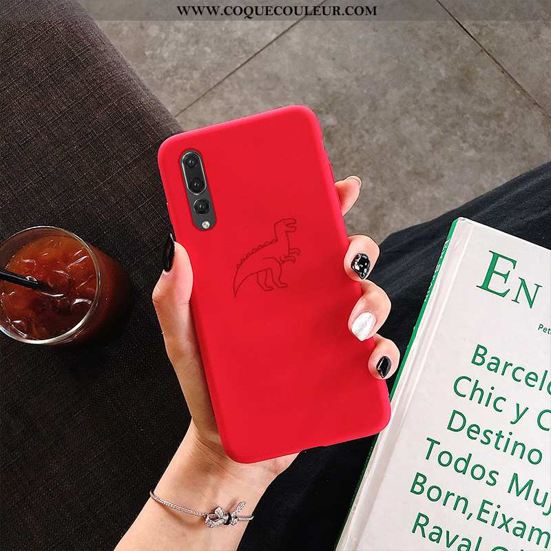 Coque Huawei P20 Pro Mode Simple Nouveau, Housse Huawei P20 Pro Délavé En Daim Tout Compris Rouge