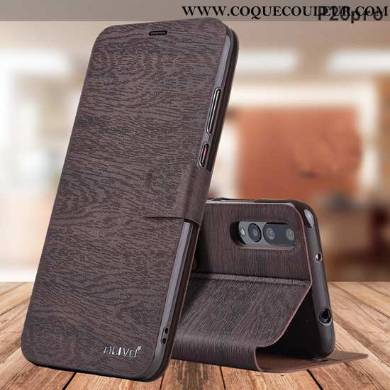 Coque Huawei P20 Pro Cuir Marron Protection, Housse Huawei P20 Pro Fluide Doux Silicone