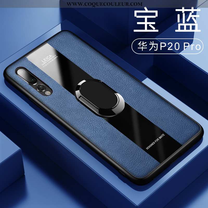 Housse Huawei P20 Pro Silicone Magnétisme Étui, Étui Huawei P20 Pro Verre Cuir Verte