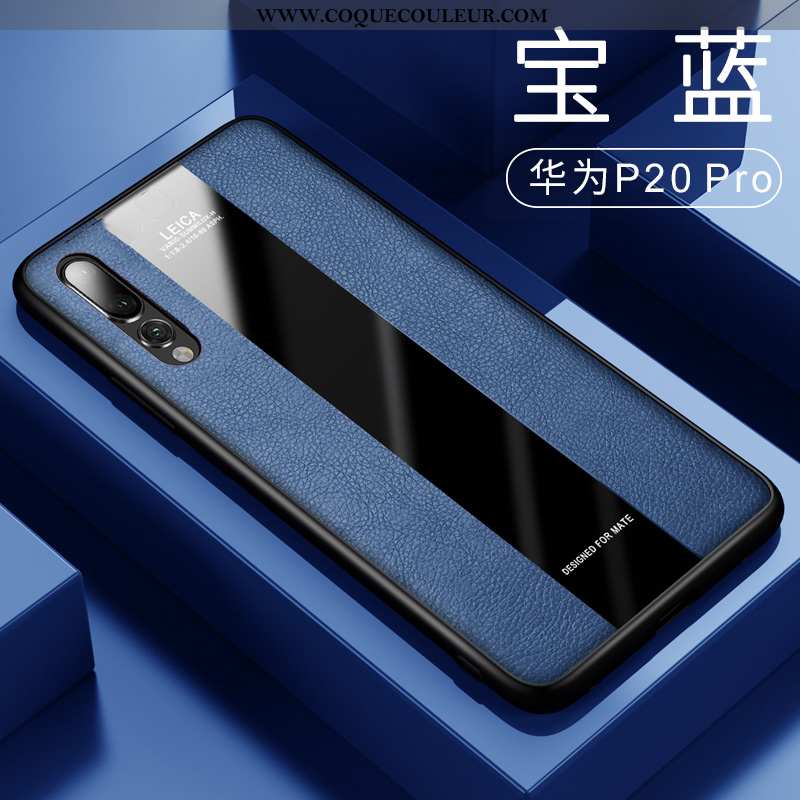 Housse Huawei P20 Pro Silicone Magnétisme Étui, Étui Huawei P20 Pro Verre Cuir Verte