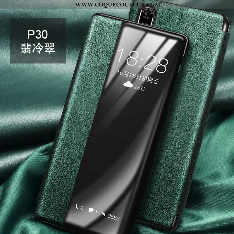 Coque Huawei P30 Cuir Tout Compris Antidérapant, Housse Huawei P30 Daim Fourrure Téléphone Portable 