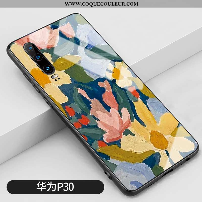 Housse Huawei P30 Tendance Tout Compris Téléphone Portable, Étui Huawei P30 Silicone Peinture À L'hu