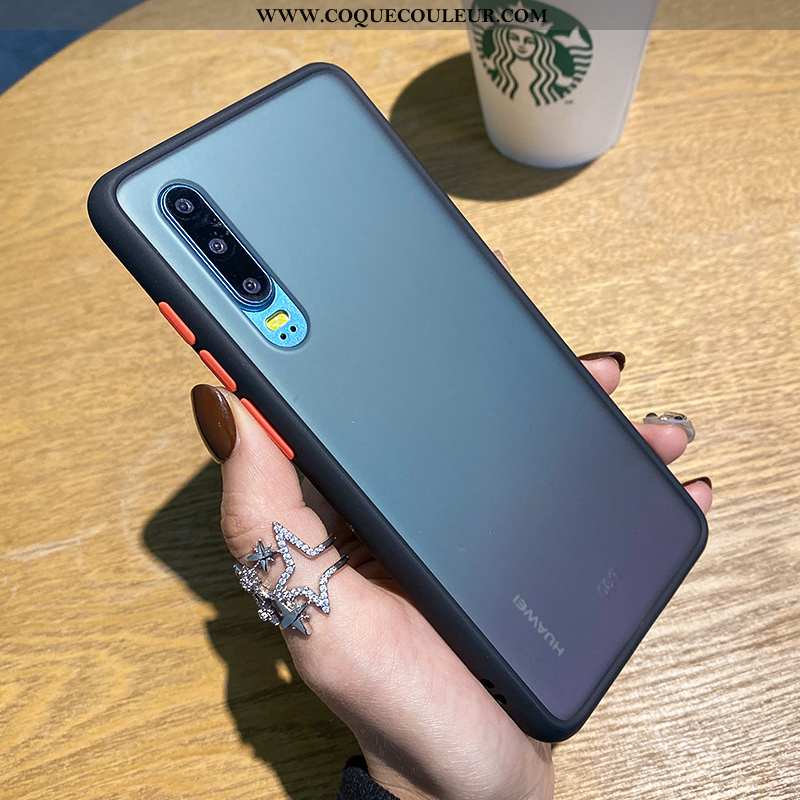 Housse Huawei P30 Protection Silicone Tout Compris, Étui Huawei P30 Délavé En Daim Amoureux Orange