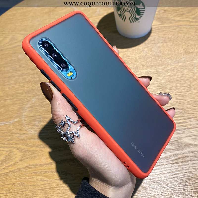 Housse Huawei P30 Protection Silicone Tout Compris, Étui Huawei P30 Délavé En Daim Amoureux Orange