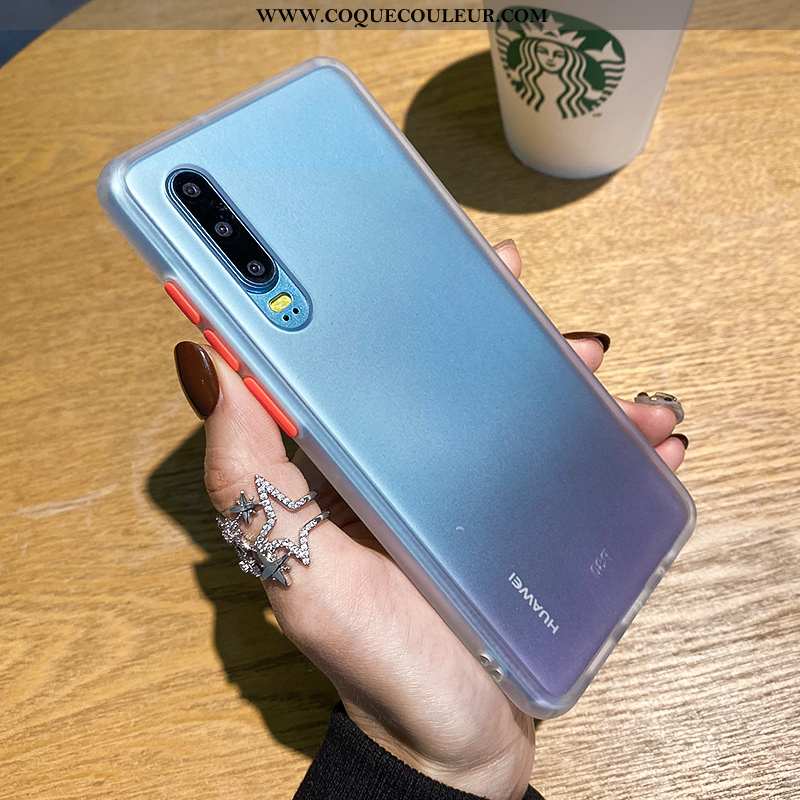 Housse Huawei P30 Protection Silicone Tout Compris, Étui Huawei P30 Délavé En Daim Amoureux Orange