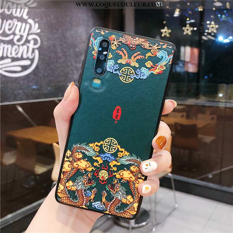 Étui Huawei P30 Silicone Incassable Luxe, Coque Huawei P30 Accessoires Tendance Blanche