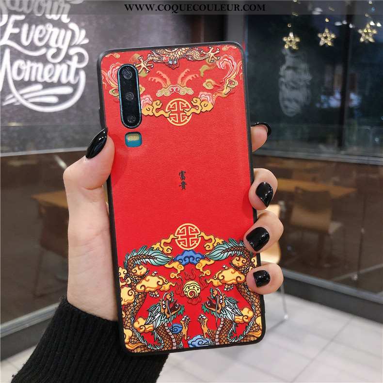 Étui Huawei P30 Silicone Incassable Luxe, Coque Huawei P30 Accessoires Tendance Blanche