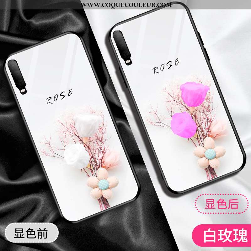 Étui Huawei P30 Verre Incassable, Coque Huawei P30 Personnalité Créatif Rose