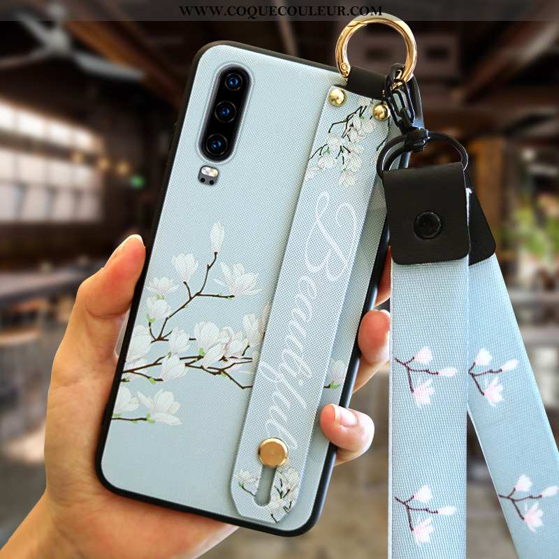 Étui Huawei P30 Protection Tout Compris Mode, Coque Huawei P30 Personnalité Incassable Bleu Foncé