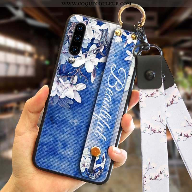 Étui Huawei P30 Protection Tout Compris Mode, Coque Huawei P30 Personnalité Incassable Bleu Foncé