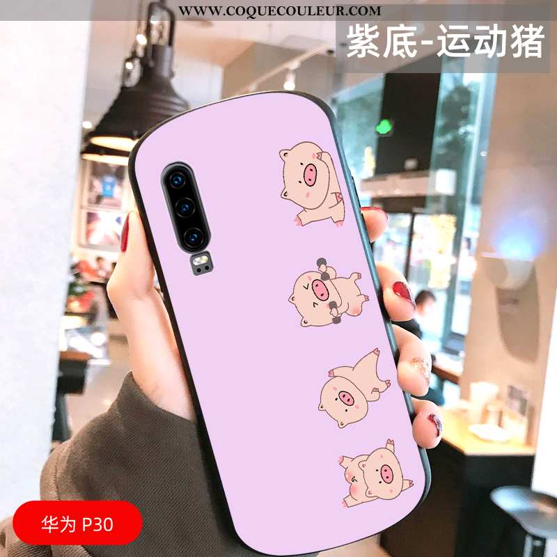 Coque Huawei P30 Protection Miroir Amoureux, Housse Huawei P30 Verre Tout Compris Blanche