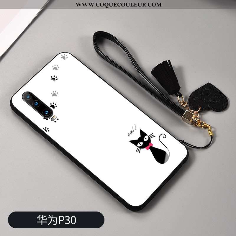 Housse Huawei P30 Ornements Suspendus Petit Étui, Étui Huawei P30 Personnalité Téléphone Portable Bl